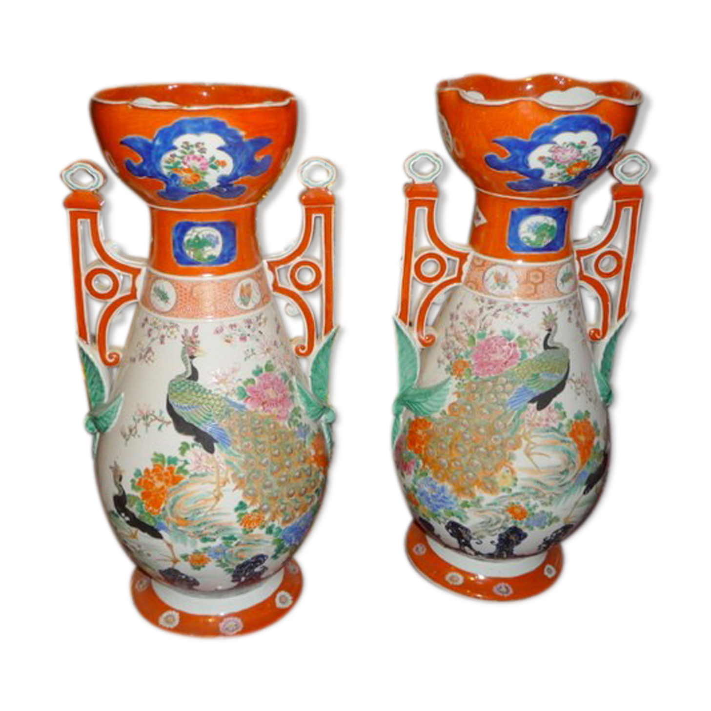 Pair of vases mounted in Imari, Japan