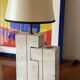 Mid-century modern travertine table lamp, Nucleo Sormani Italy 1960s