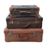 3 vintage suitcases