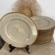 Set of 12 dessert plates in Tulowice Poland 50s stoneware