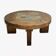 Table basse brutaliste en bois massif et carreaux de grès, vers 1960