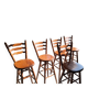 Suite de 5 Tabourets de Bar en Bois Massif – Style Bistrot / Campagne Chic