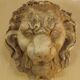 Antique large gilded frame with lion head ornament on plexiglass