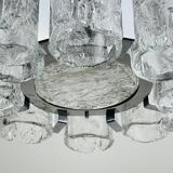 Vintage Ice Murano Chandelier by AV Mazzega, Italy, 1970s