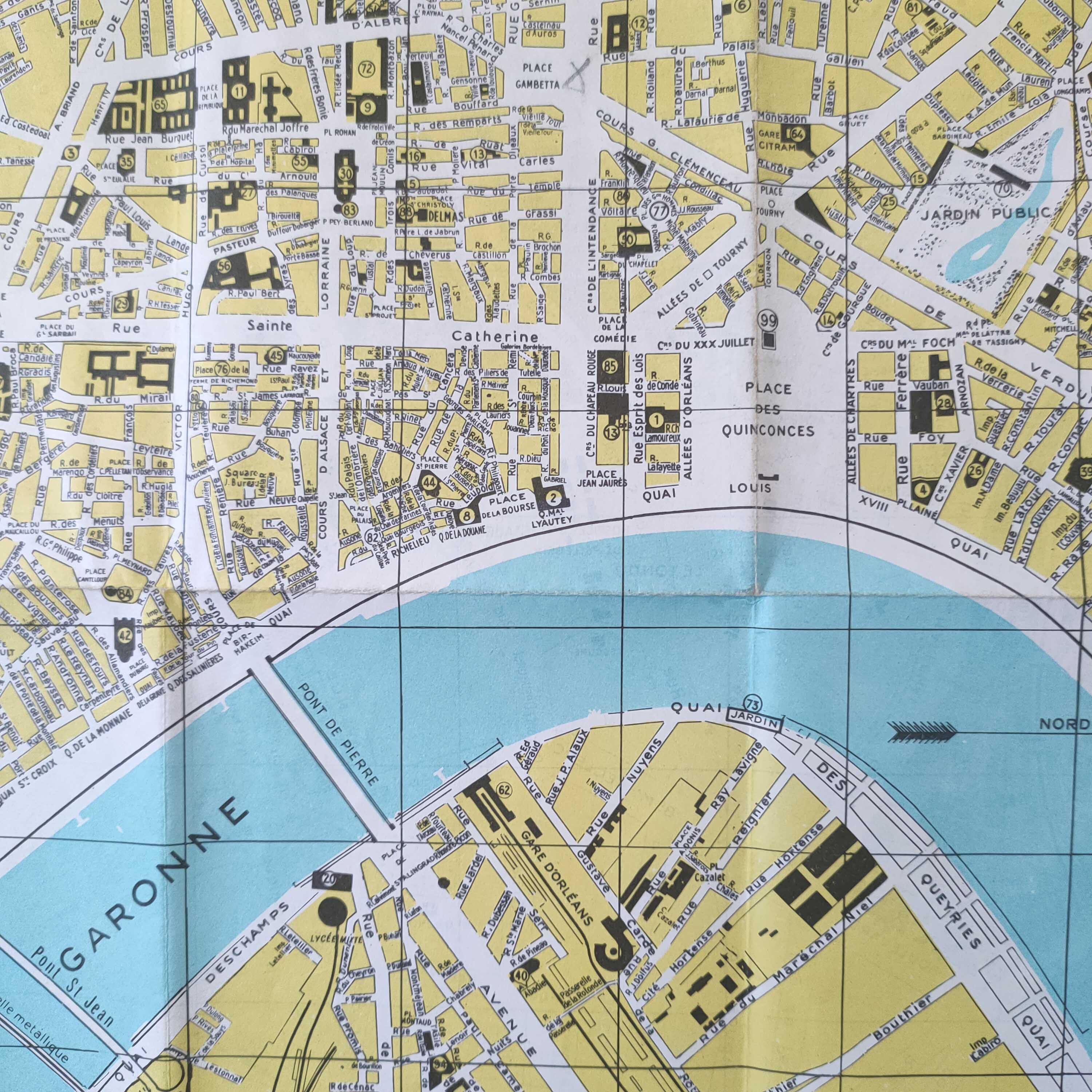 Vintage map Bordeaux and its suburbs