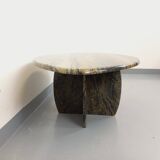 Vintage 70s Oval Marble Coffee Table