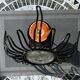 Vintage size iron and glass candle holder
