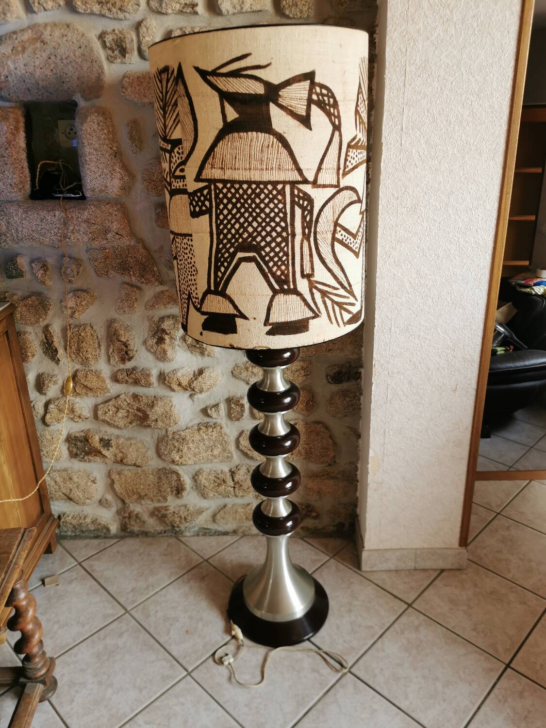 Space Age brushed aluminum floor lamp