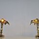 Pair of brass flower table lamps, 1970s