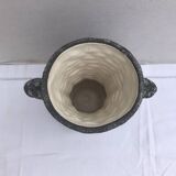 Vintage annette roux fat lava ceramic grey & white foams ancient vase