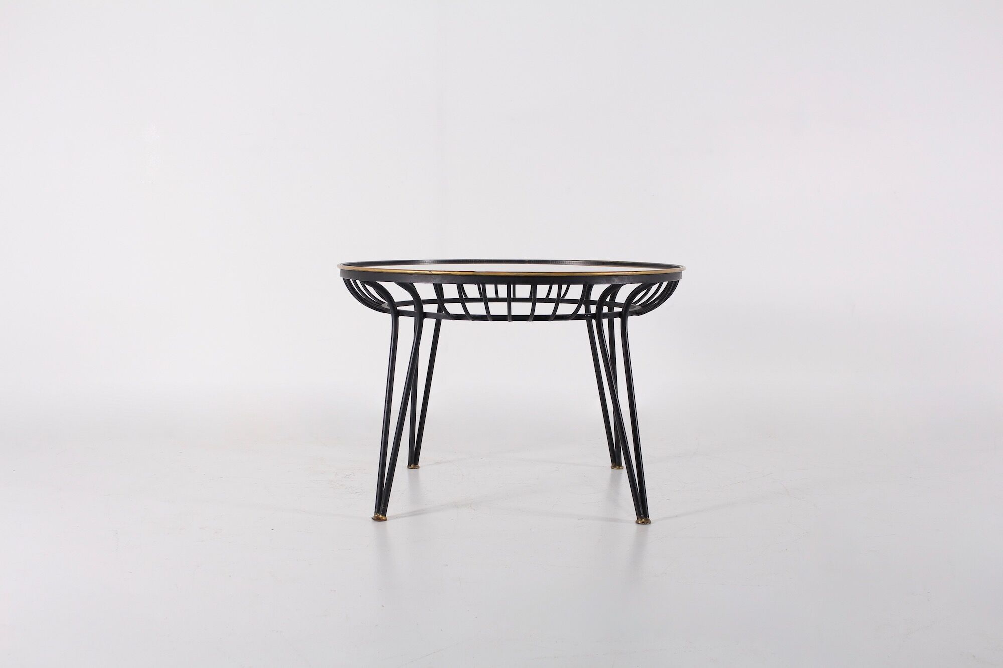 Modernist wrought iron coffee table