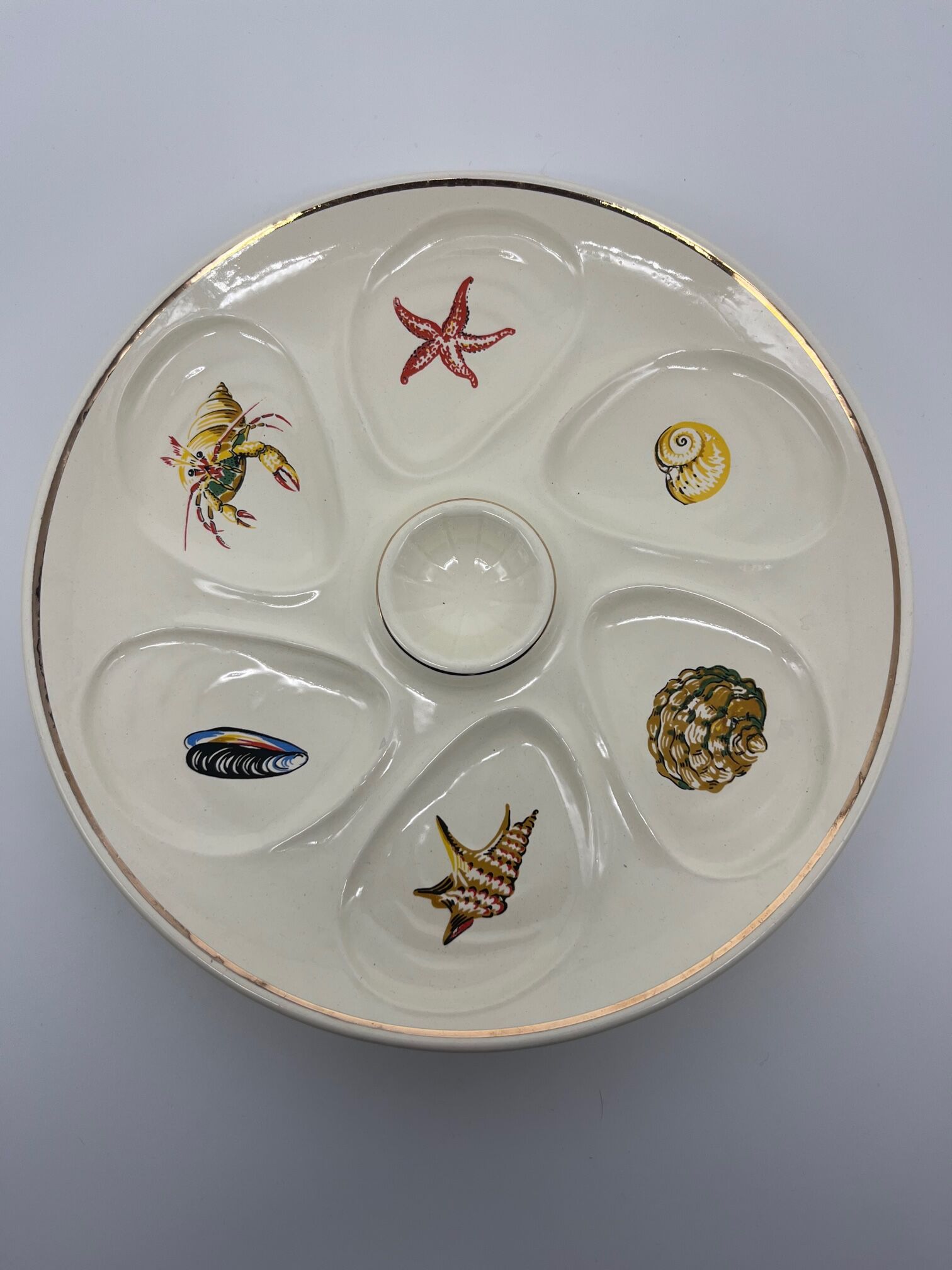 Vintage oyster plates