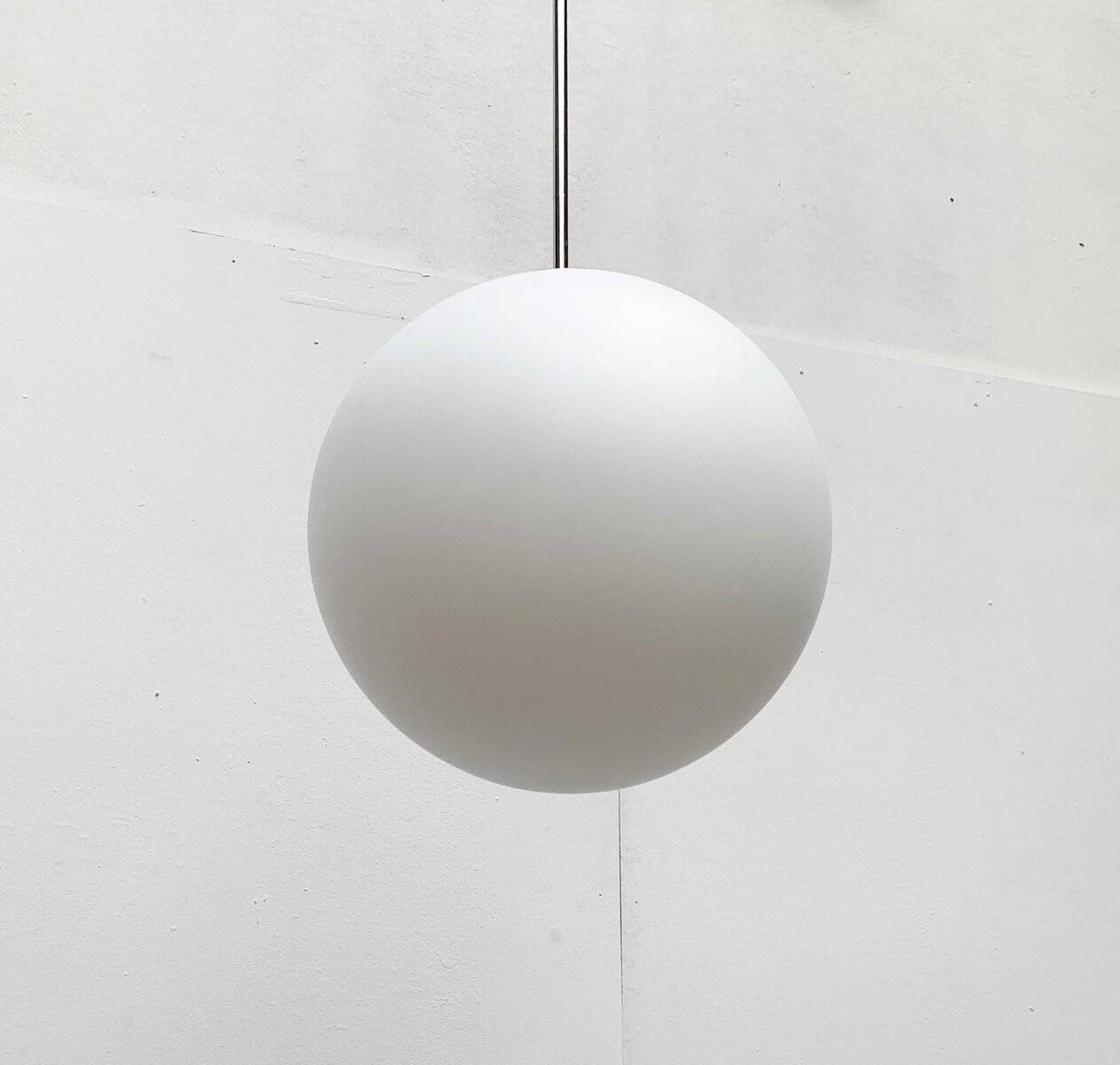 Vintage German space age glass ball pendant lamp by Limburg.