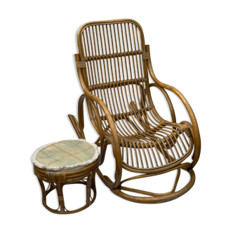 Rocking-chair et ottoman italien