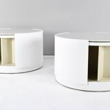 Set of Two Eugenio Gerli Tavolino container girevole T128 Revolver Italy 1969