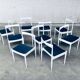 Belgian White Dining Chair, 1970s, Set of 9