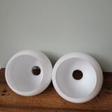 Set of 2 vintage white opaline lamp globe ball pendant lamp