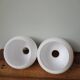 Set of 2 vintage white opaline lamp globe ball pendant lamp