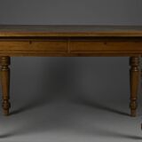 Table ancienne en chêne – XIXe siècle | Entièrement restaurée | Plateau en marqueterie