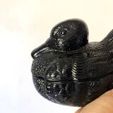 Duck box in black opaline
