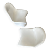 2 junior white Panton reproduction chairs