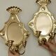 Large Swedish brass wall sconces in mid-century baroque style.