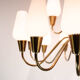 Lamp with arms of brass and glass, of Danish design from the 1950s