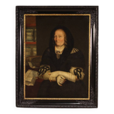 Peinture ancienne portrait "La veuve du pharmacien de Trente"
