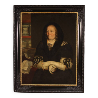 Antique portrait painting "The Widow of the Pharmacist of Trent"