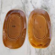 Duo of oval Gien earthenware dishes