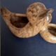 Brown ceramic saleron André Bodin duck and duckling (20th century)