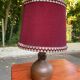 Lampe en grès abat-jour bordeaux G robin