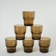 Set of 6 smoked glass water glasses, Design, 1970