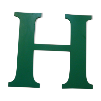 Lettre d'enseigne  H  de couleur verte