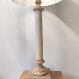 Empire style column lamp in travertine