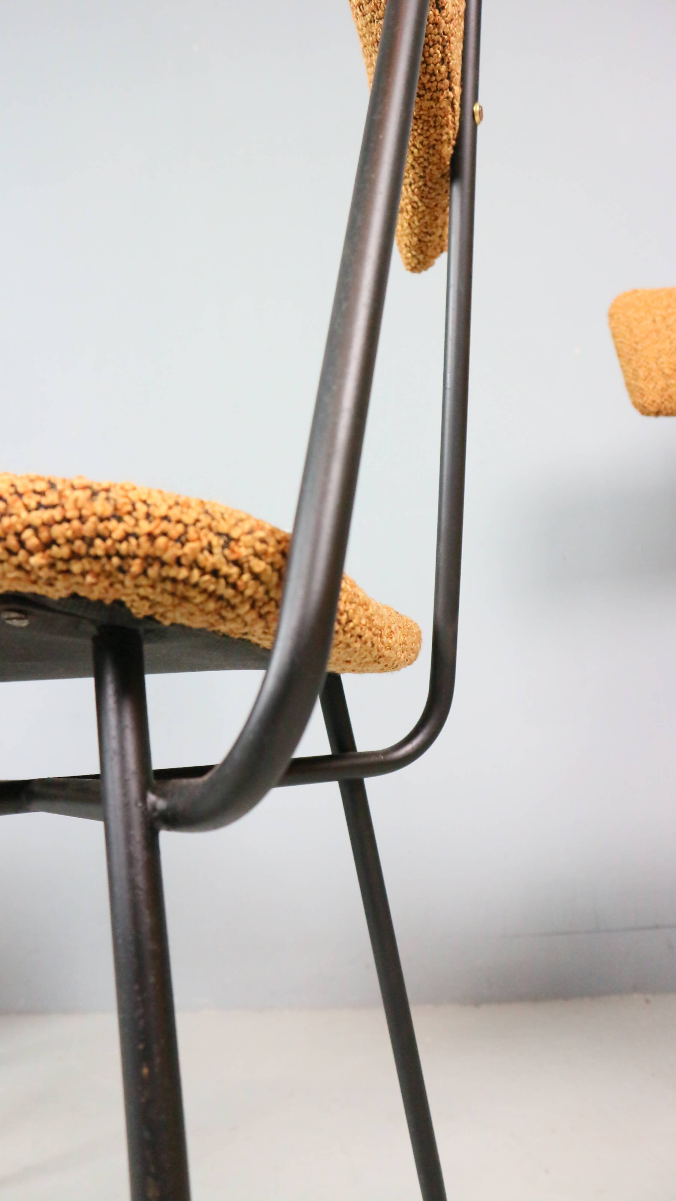 Set of 4 Italian dining chairs newly upholstered 1950s