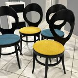 Set of 4 Baumann Bistro chairs, Mouette model, vintage 1970