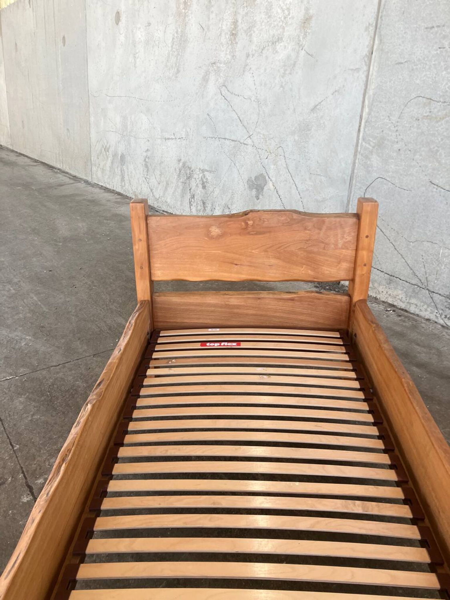 Solid oak children's bed, France, vintage 1960s