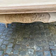 Louis XV dining table stripped in solid oak Versailles parquet 245cm