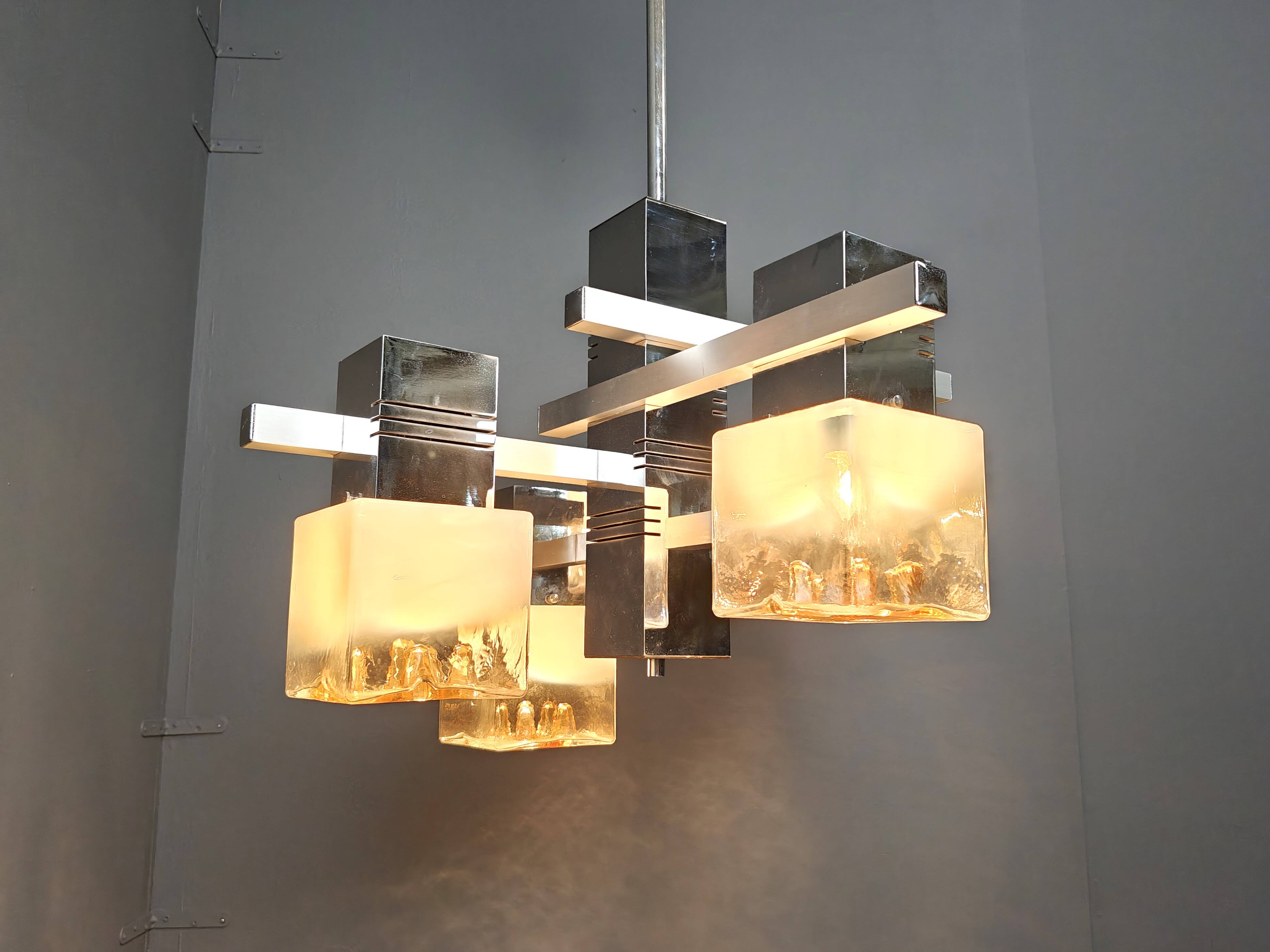 Lustre vintage de Gaetano Sciolari pour Mazzega AV, 1960