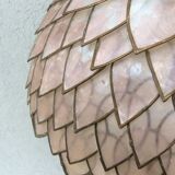 Mother-of-pearl and brass vintage lotus flower-shaped suspension