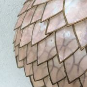 Mother-of-pearl and brass vintage lotus flower-shaped suspension