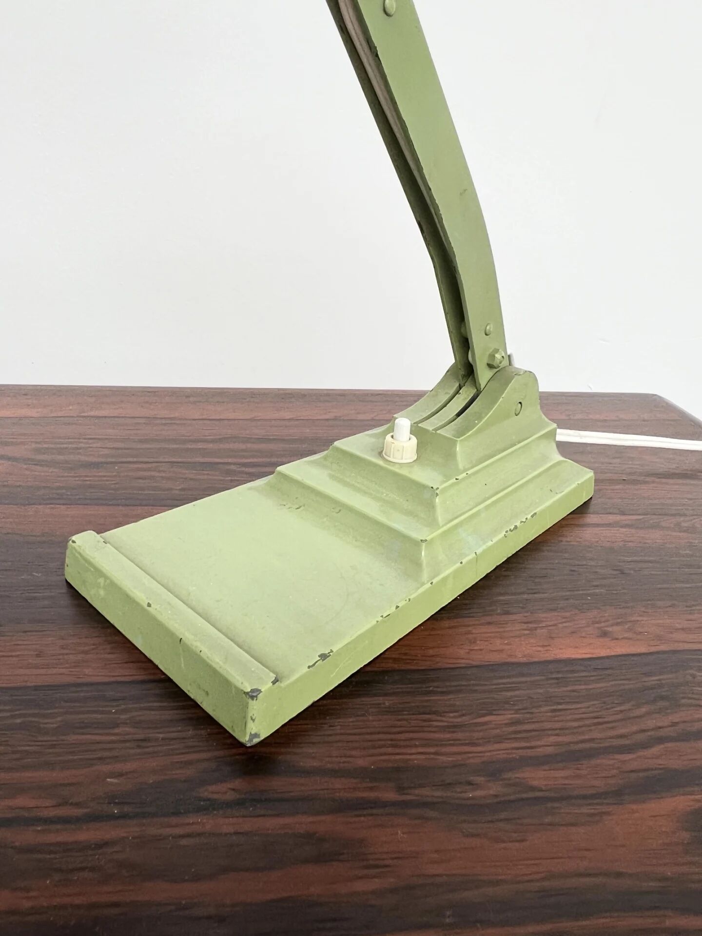 Articulated desk lamp ERPE — Pale green and Bakelite, Belgium, 1930s-40s