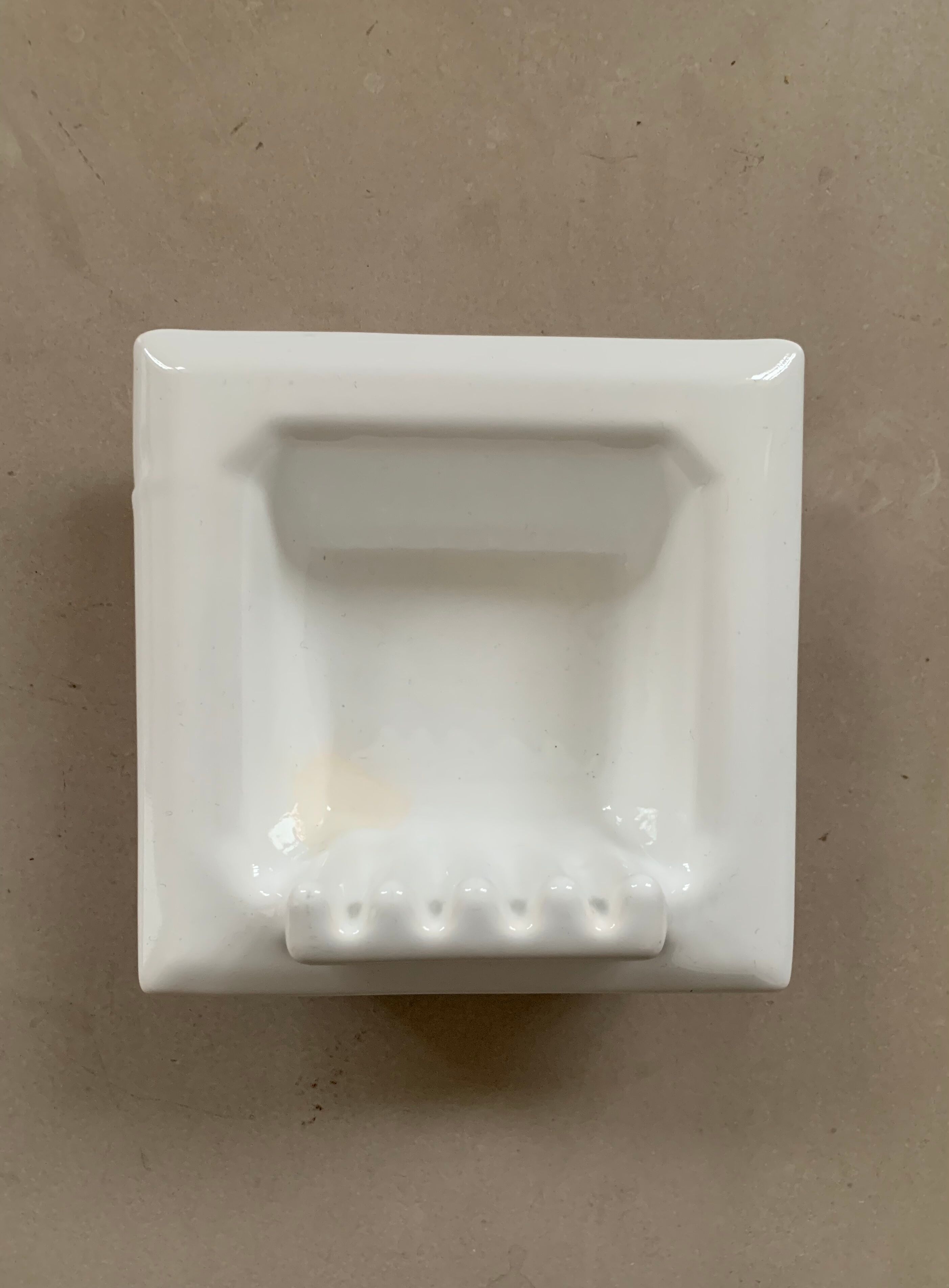 Old wall mounted soap dish to recess