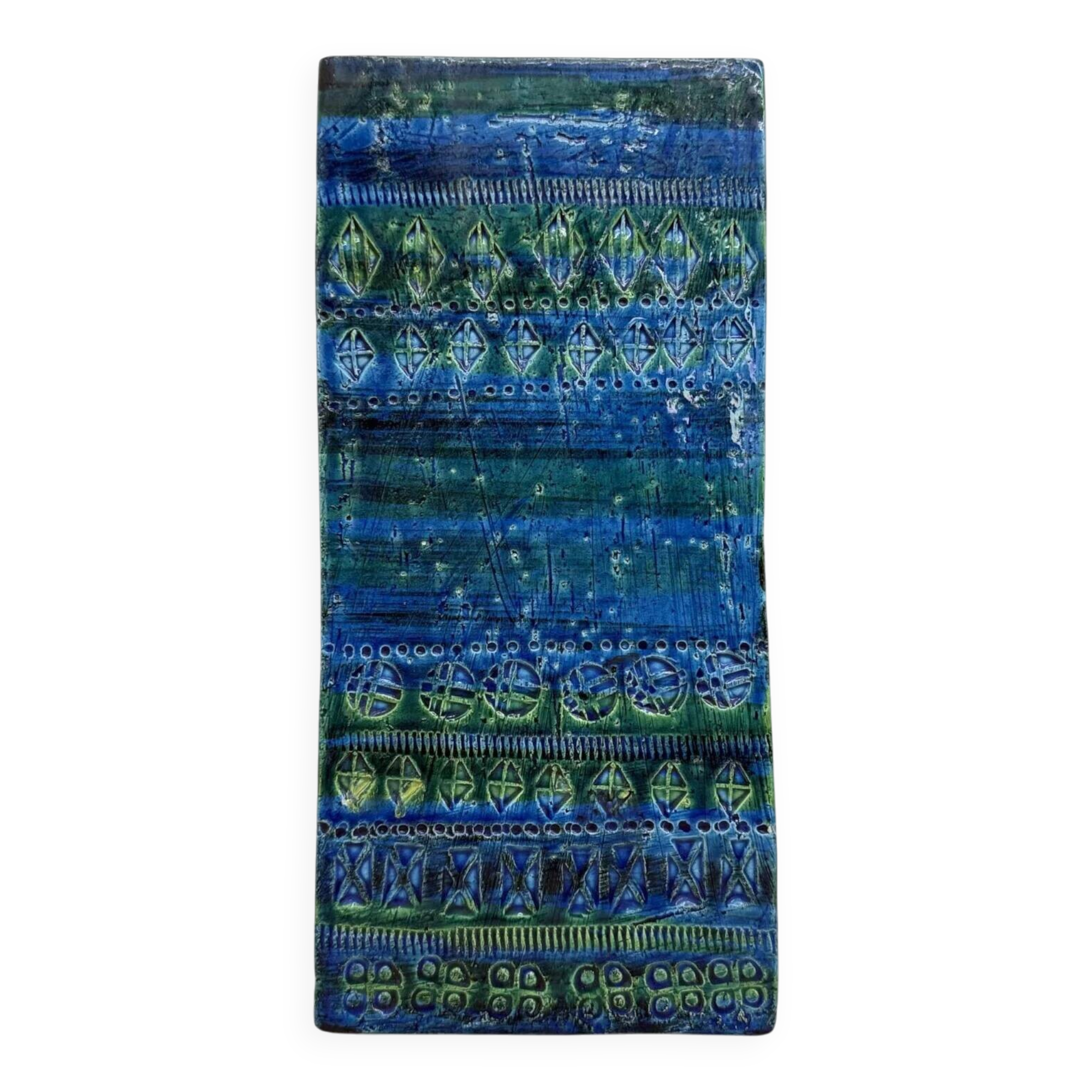XL Bitossi ceramic vase in Rimini blue 727/30, Aldo Londi design, Italy