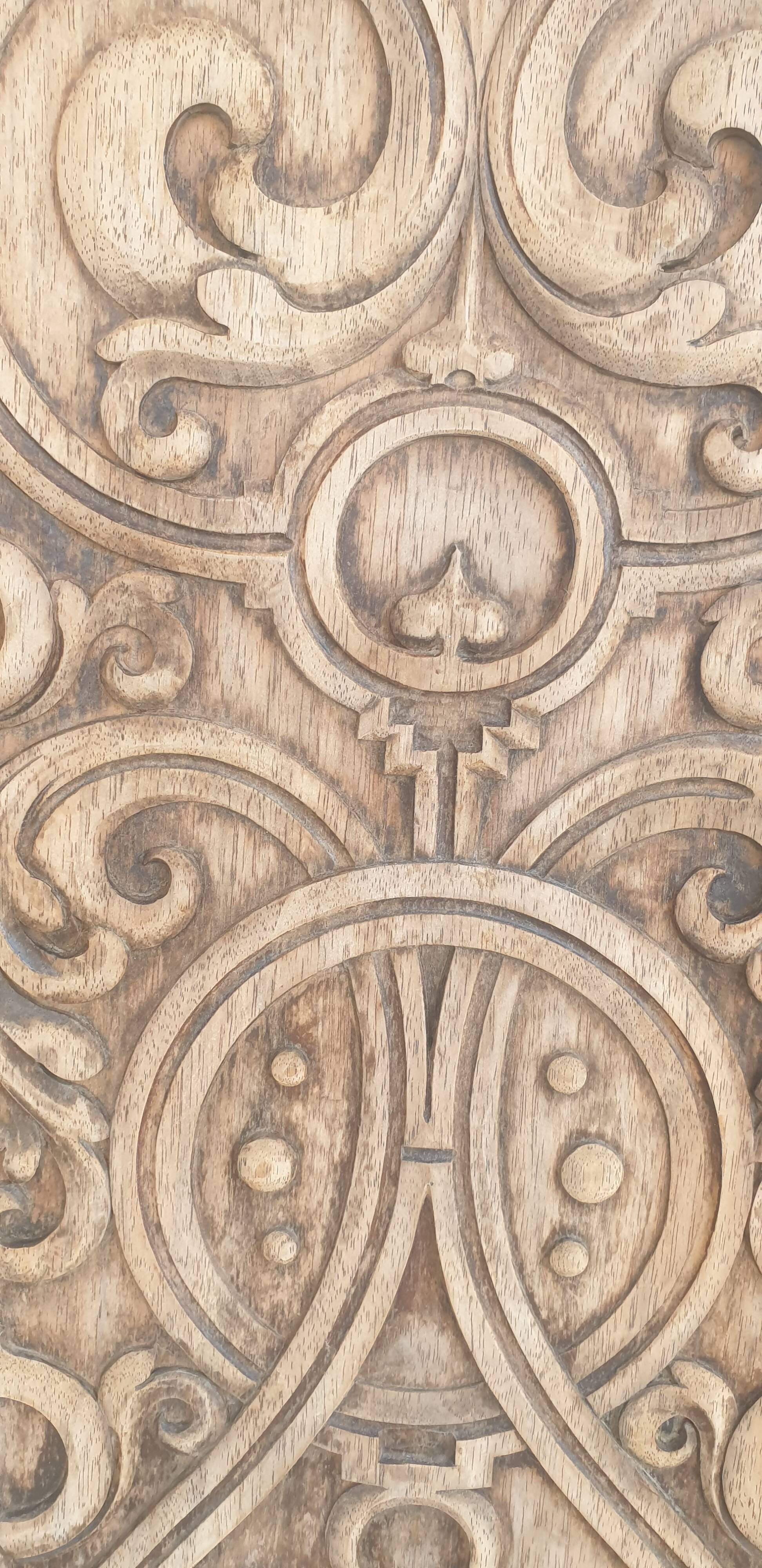 Headboard / carved panel in walnut
