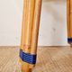 Vintage high stool Multicanne - Rattan & blue Rilsan
