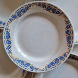 Set of 12 antique Art Deco plates, earthenware from Creil Montereau.