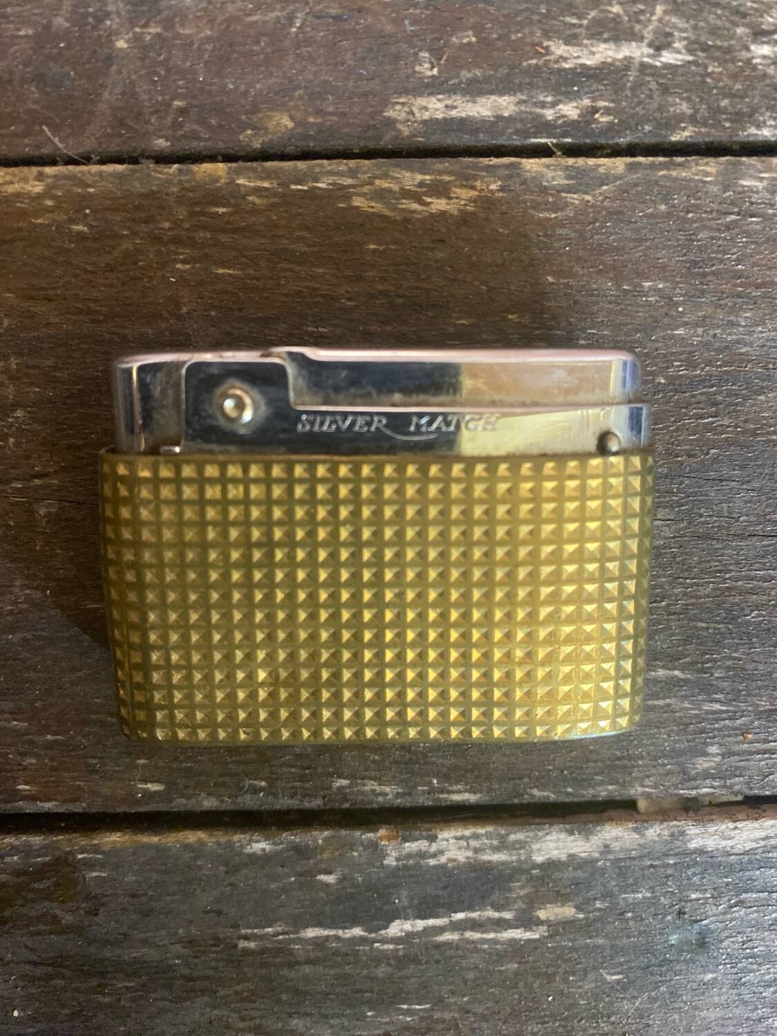 Vintage silver match chrome + gold metal lighter made in france