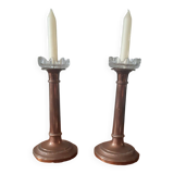 Set of two copper candlesticks from the early 20th century.